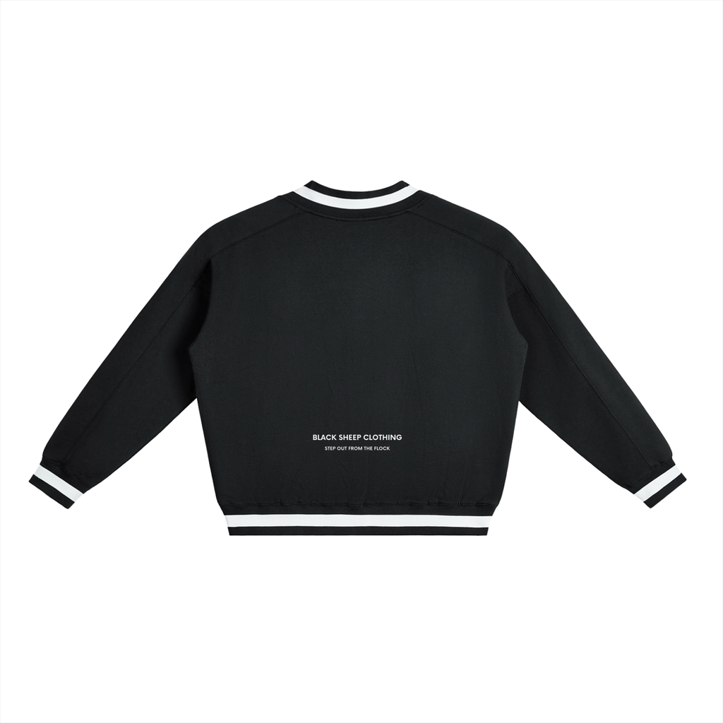 The Signature V-Neck Contrast Collar Boxy Sweatshirt