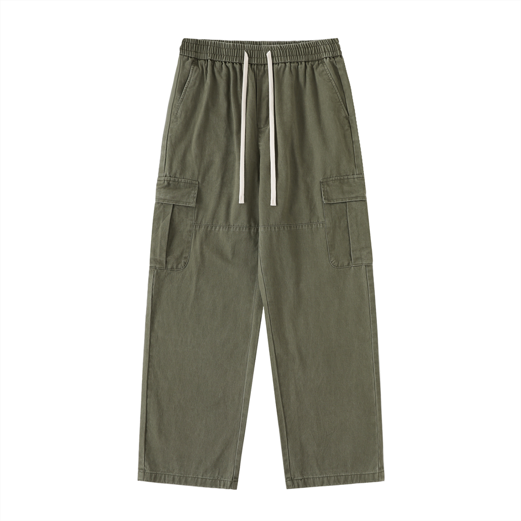 The Signature Drawstring Waist Straight-Leg Cargo Pants